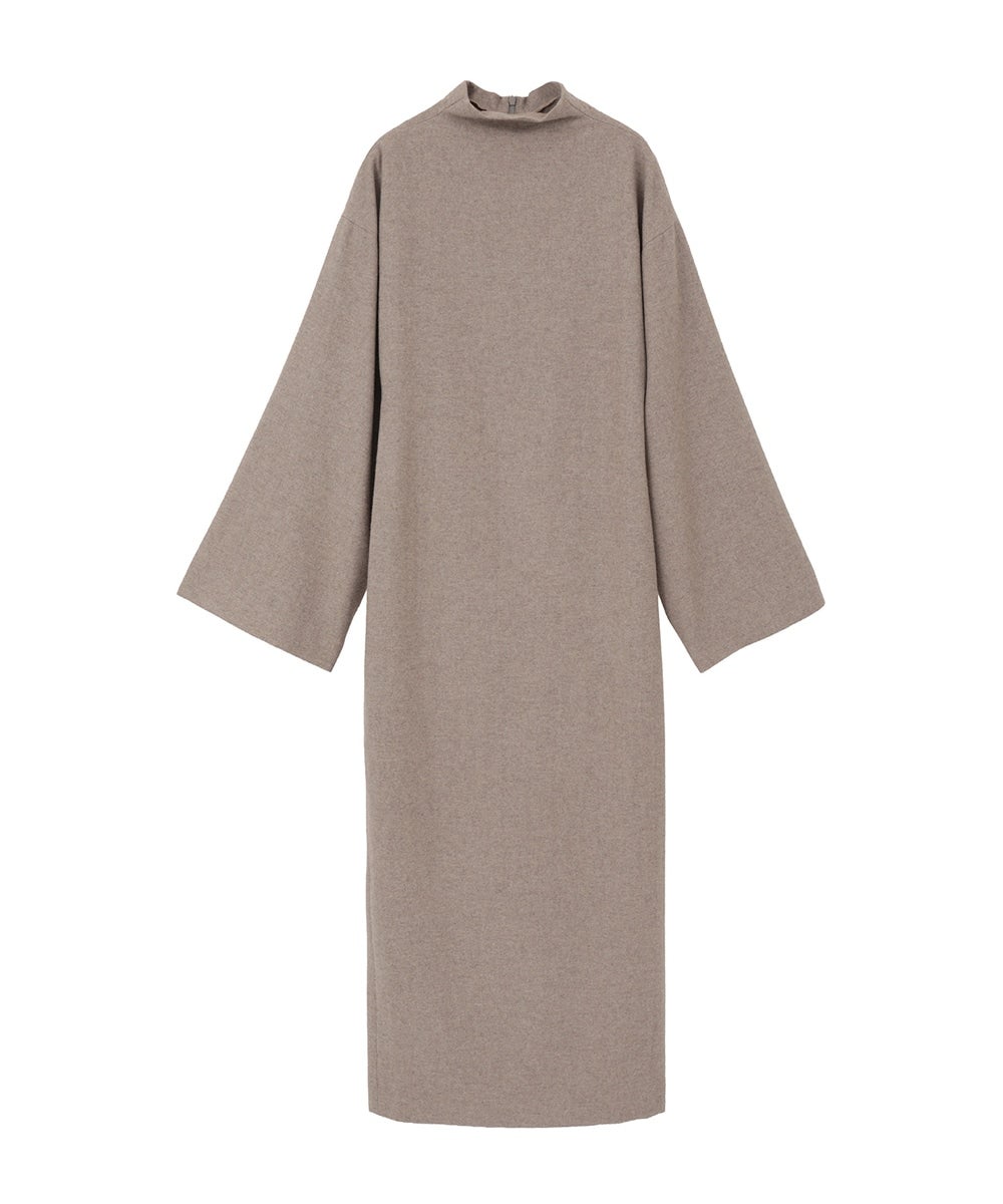 KIMONO SLEEVE STRAIGHT WOOL ONEPIECE