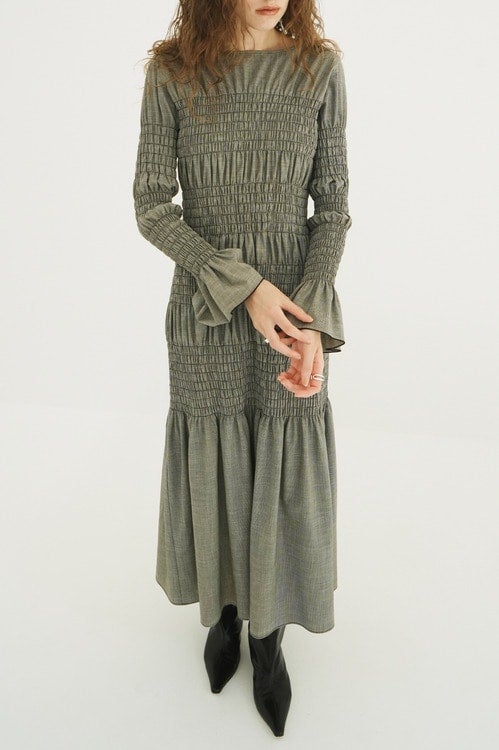 SHIRRING LONG ONEPIECE