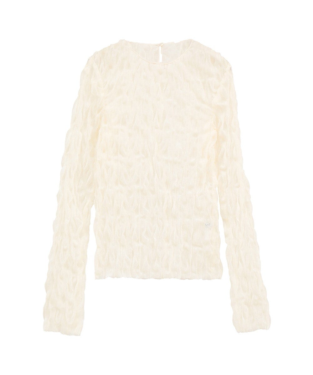 CRINKLED PLEAT SHEER TULLE TOPS