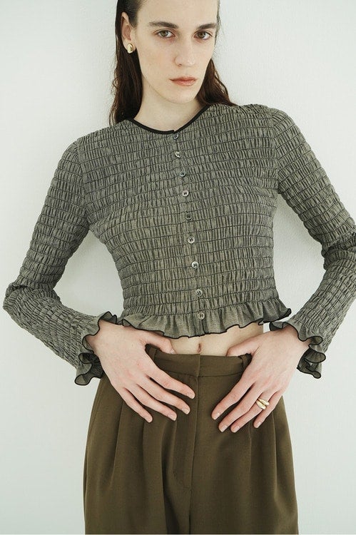 SHIRRING BUTTON TOPS