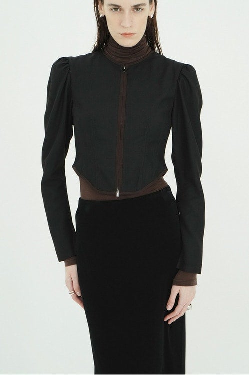 HERRINGBONE CORSET DETAIL TOPS