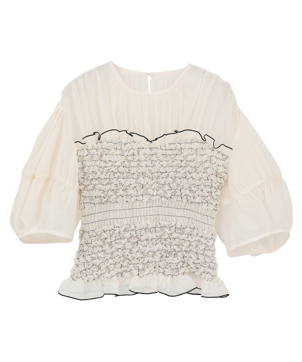 COLOR STITCHED SHIRRING TOPS｜TOPS(トップス)｜CLANE OFFICIAL