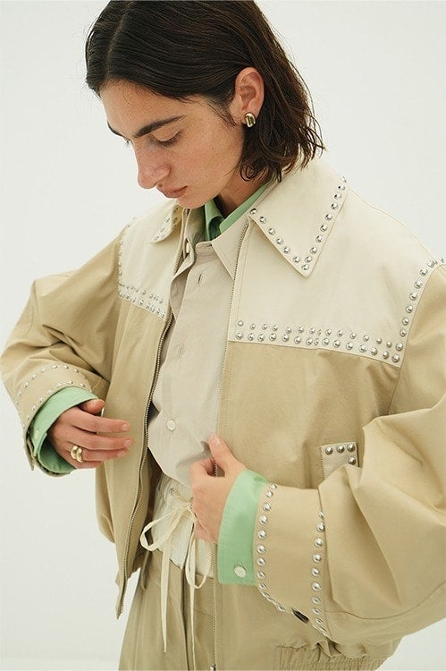 W COLOR STUDDED DRIZZLER JACKET
