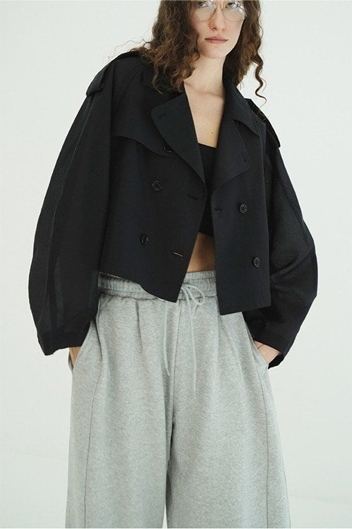SHEER SHORT TRENCH JACKET