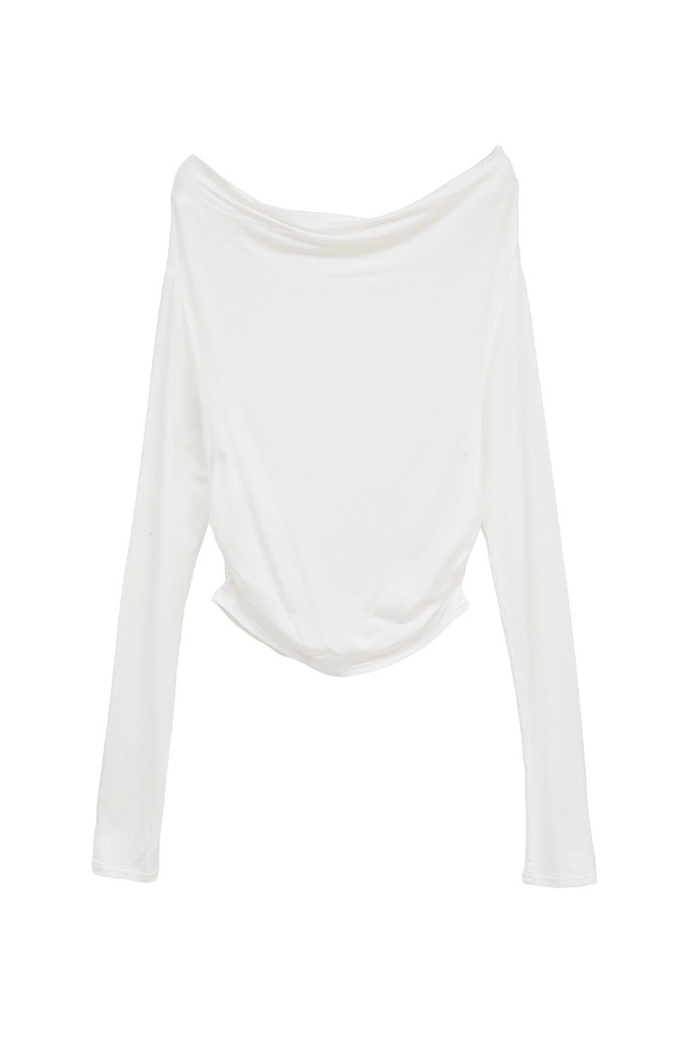 DRAPED OFF SHOULDER SOFT CUT TOPS｜TOPS(トップス)｜CLANE OFFICIAL