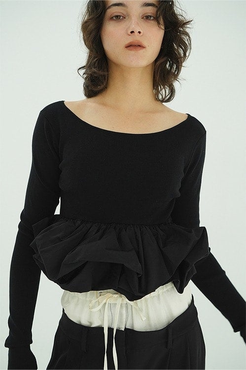 W BALLOON SHORT KNIT TOPS
