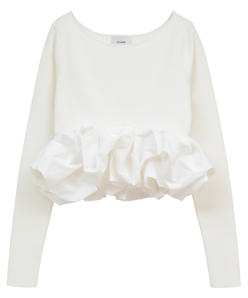 W BALLOON SHORT KNIT TOPS｜TOPS(トップス)｜CLANE OFFICIAL ONLINE STORE