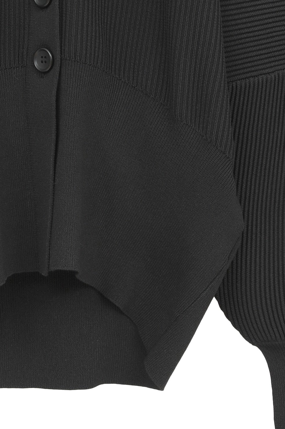 クラネカーディガン黒CURVED SLEEVE KNIT CARDIGAN CURVED SLEEVE KNIT CARDIGAN｜TOPS(トップス)｜CLANE OFFICIAL ONLINE