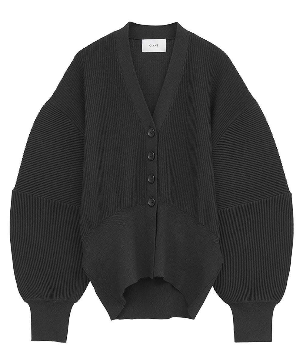 CURVED SLEEVE KNIT CARDIGAN