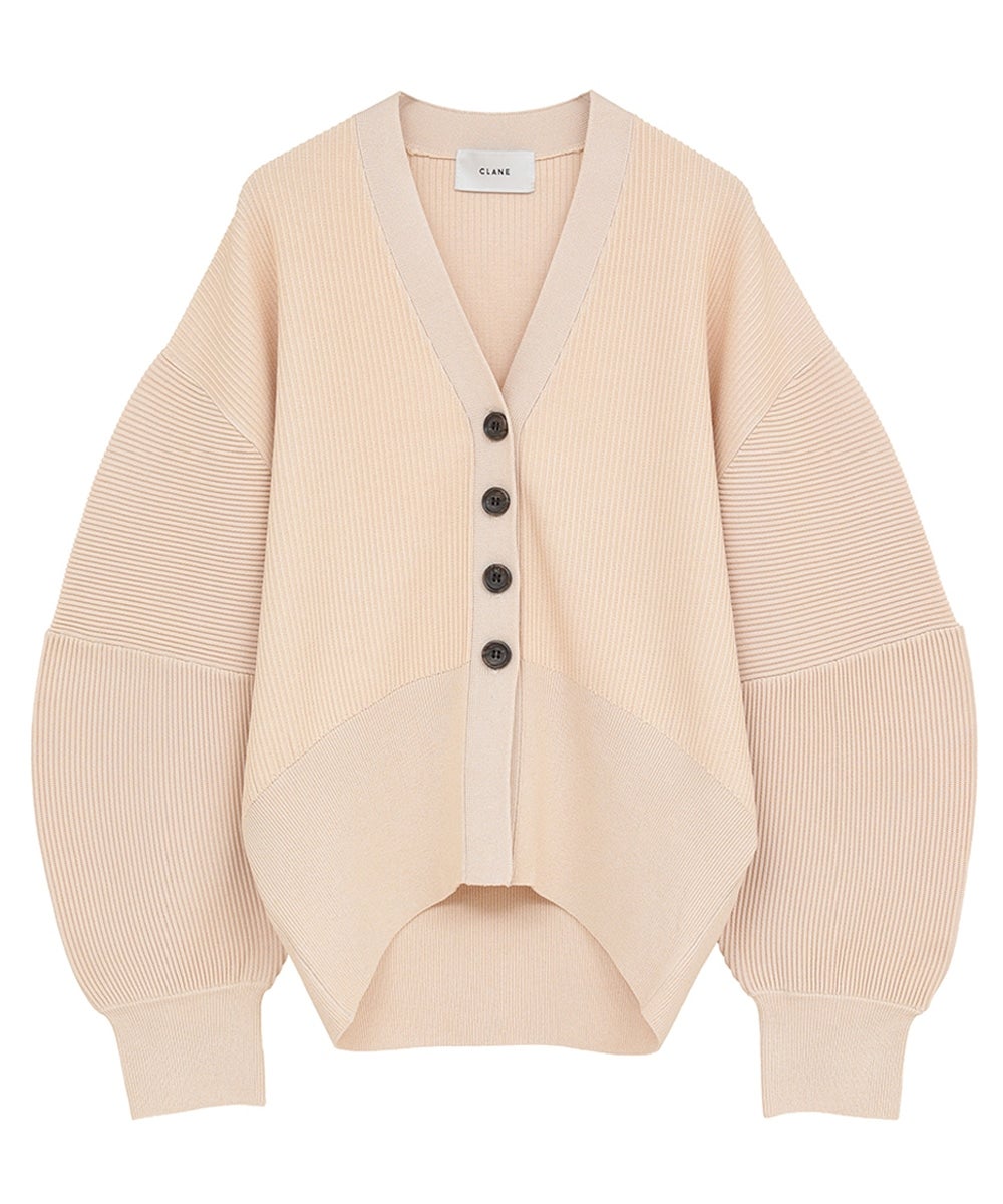 CURVED SLEEVE KNIT CARDIGAN