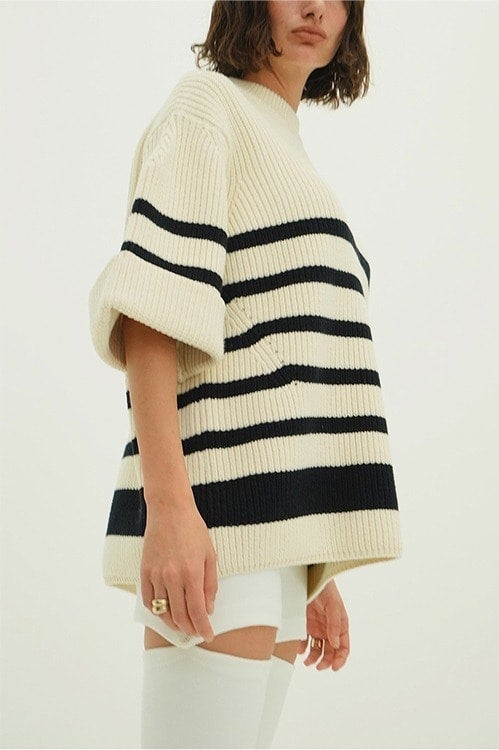 OVER HALF SLEEVE KNIT TOPS