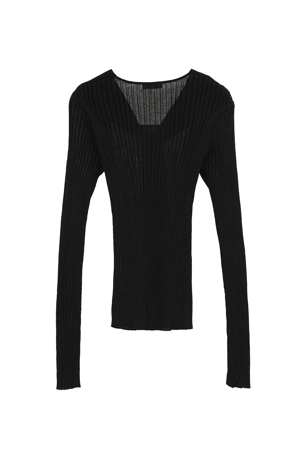 SHEER RIB RIBBON KNIT TOPS｜TOPS(トップス)｜CLANE OFFICIAL ONLINE