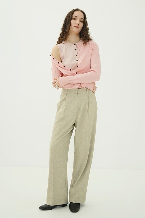 W LAYERED KNIT CARDIGAN