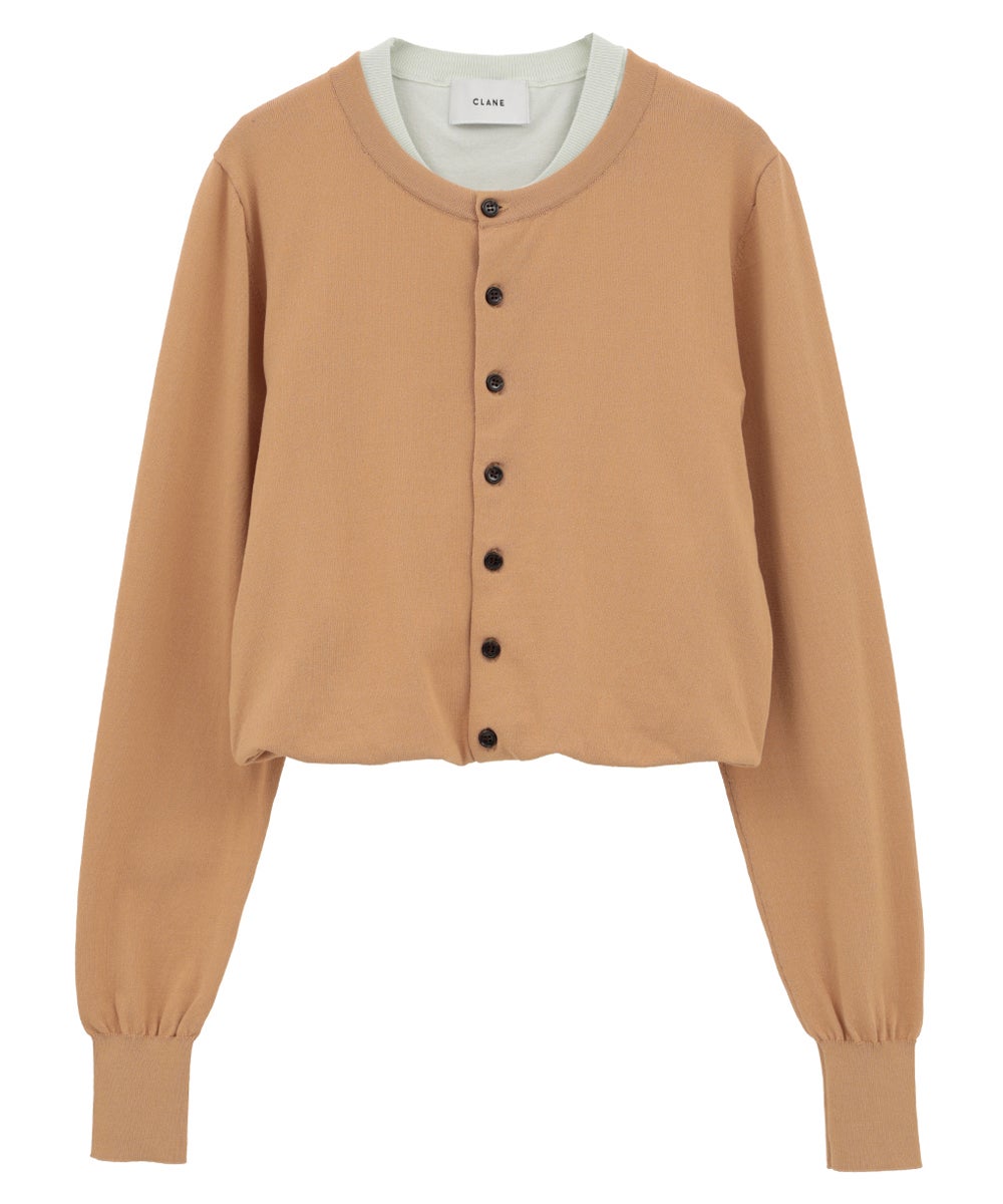 W LAYERED KNIT CARDIGAN