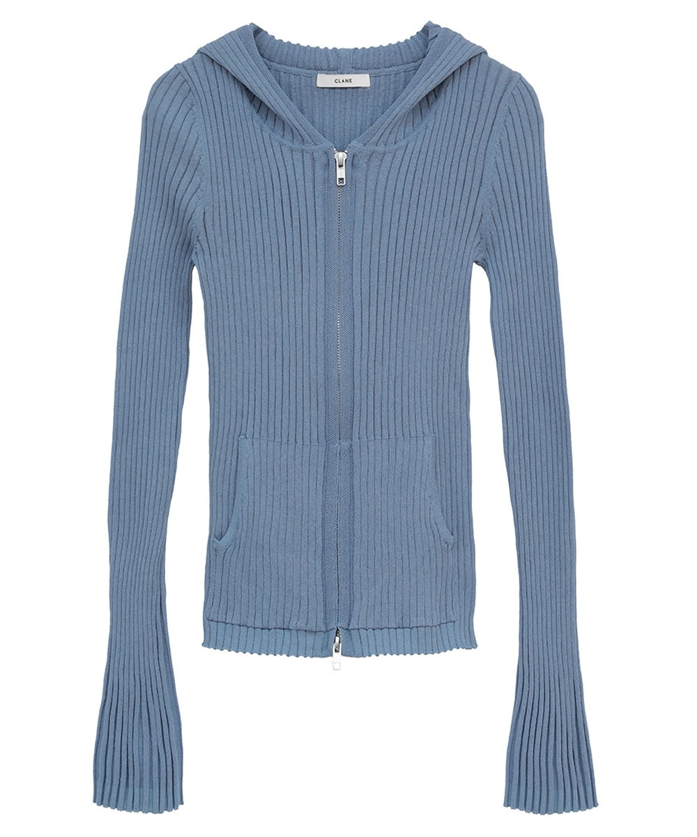 SHEER HOODED KNIT CARDIGAN