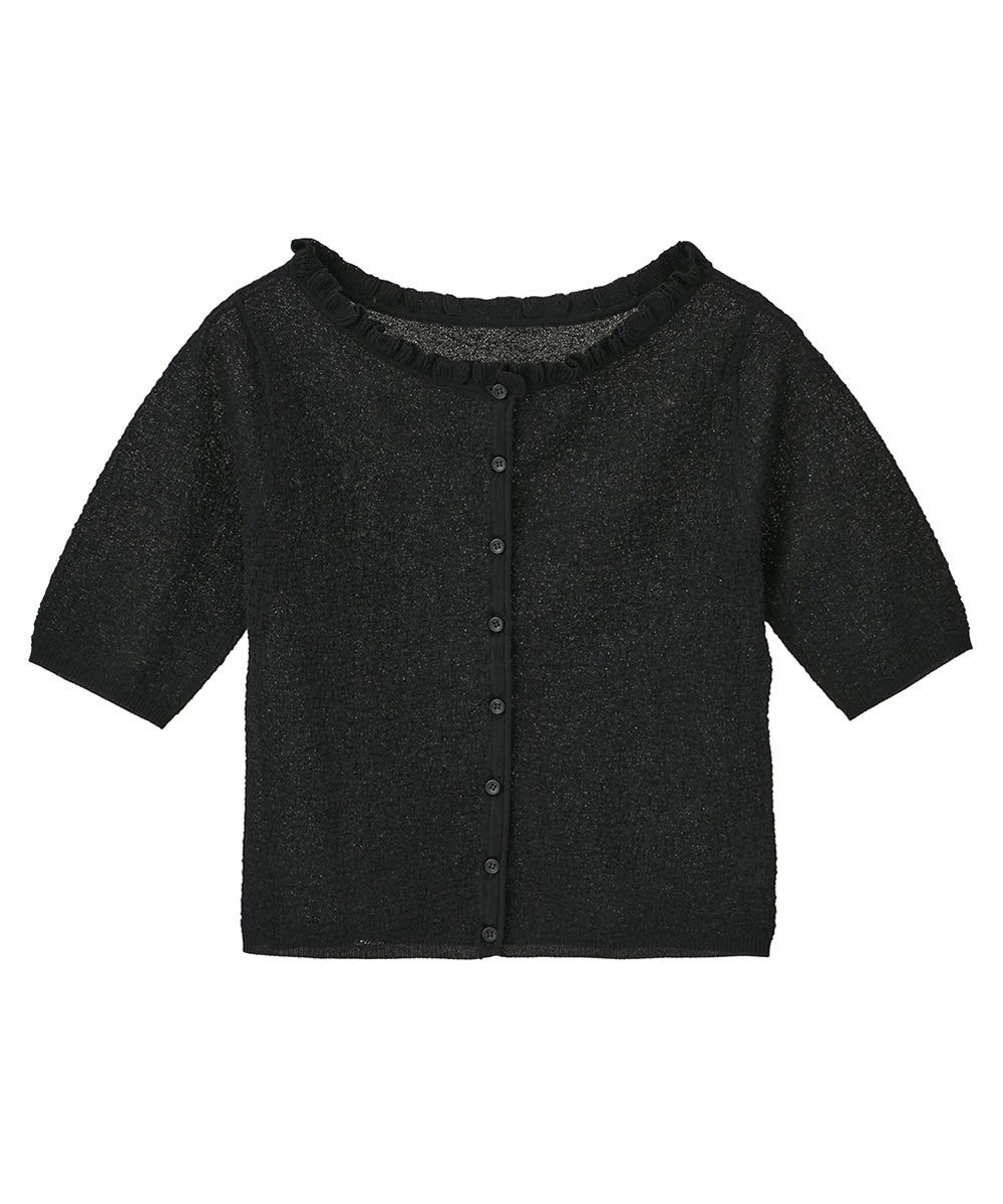 トップス CLANE W FACE FRILL KNIT CARDIGAN black W FACE FRILL KNIT CARDIGAN｜TOPS(トップス)｜CLANE OFFICIAL ONLINE