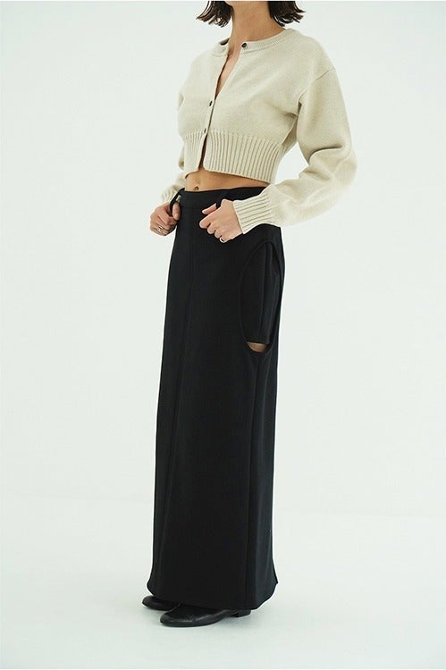 CIRCLE CUT SWEAT SKIRT