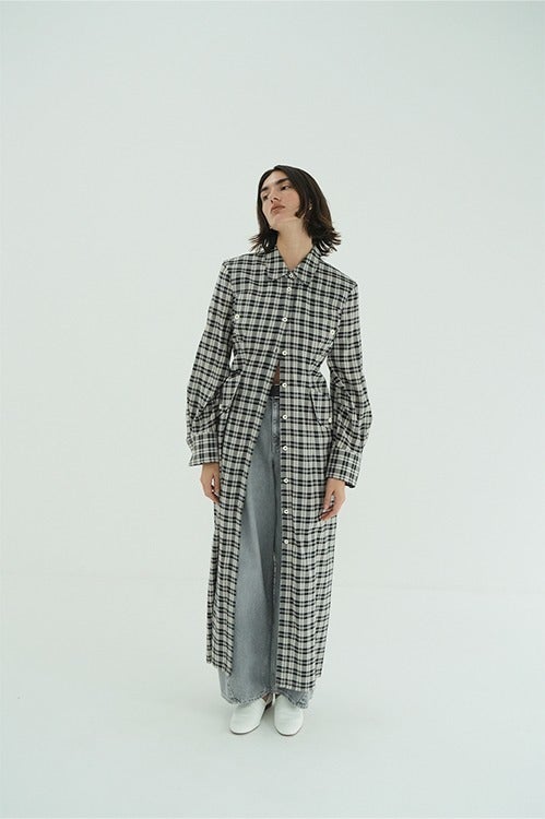 UP POCKET CHECK SHIRT ONEPIECE