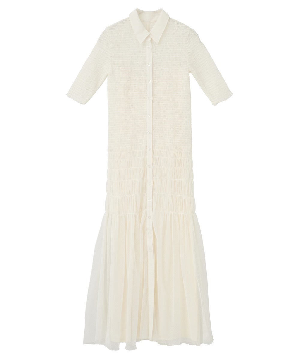 GATHERED MESH SHIRTS ONEPIECE｜DRESS(ドレス)｜CLANE OFFICIAL