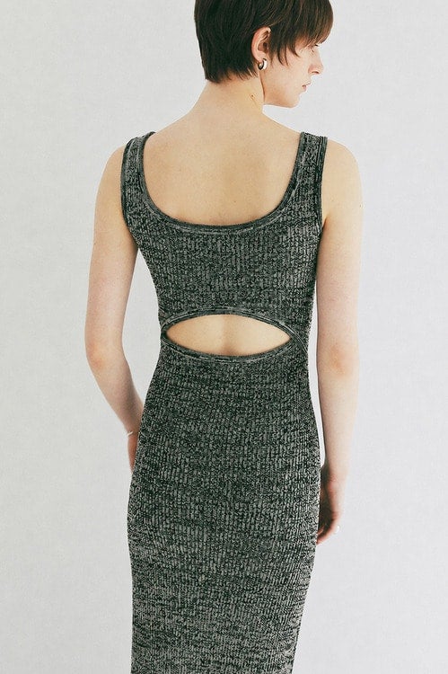 BACK OPEN KNIT ONEPIECE