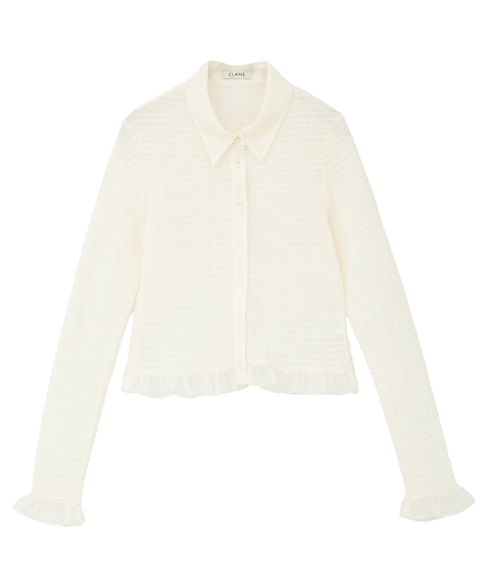 GATHERED MESH SHIRTS