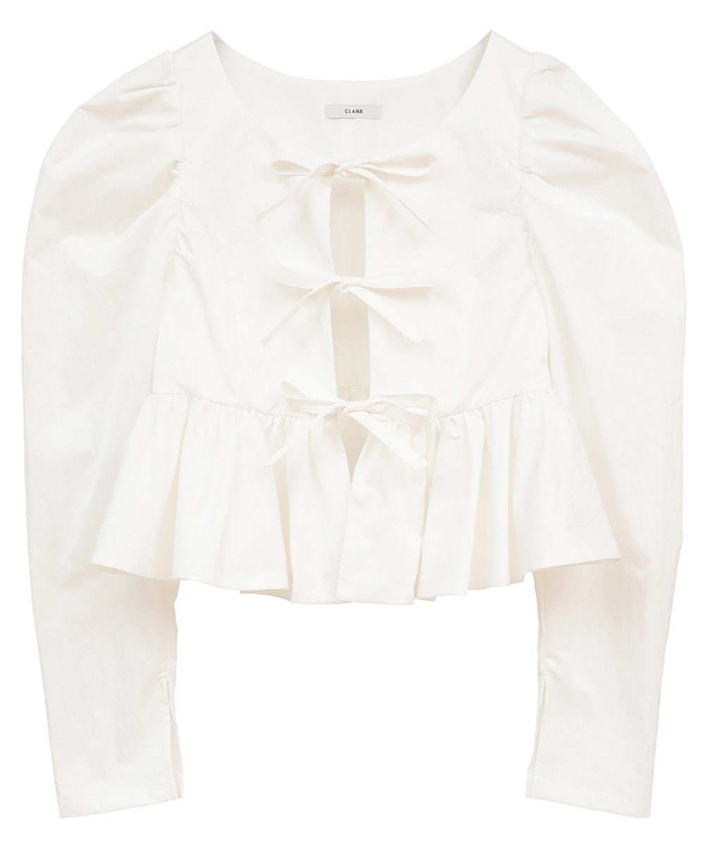 SHORT PEPLUM RIBBON TOPS