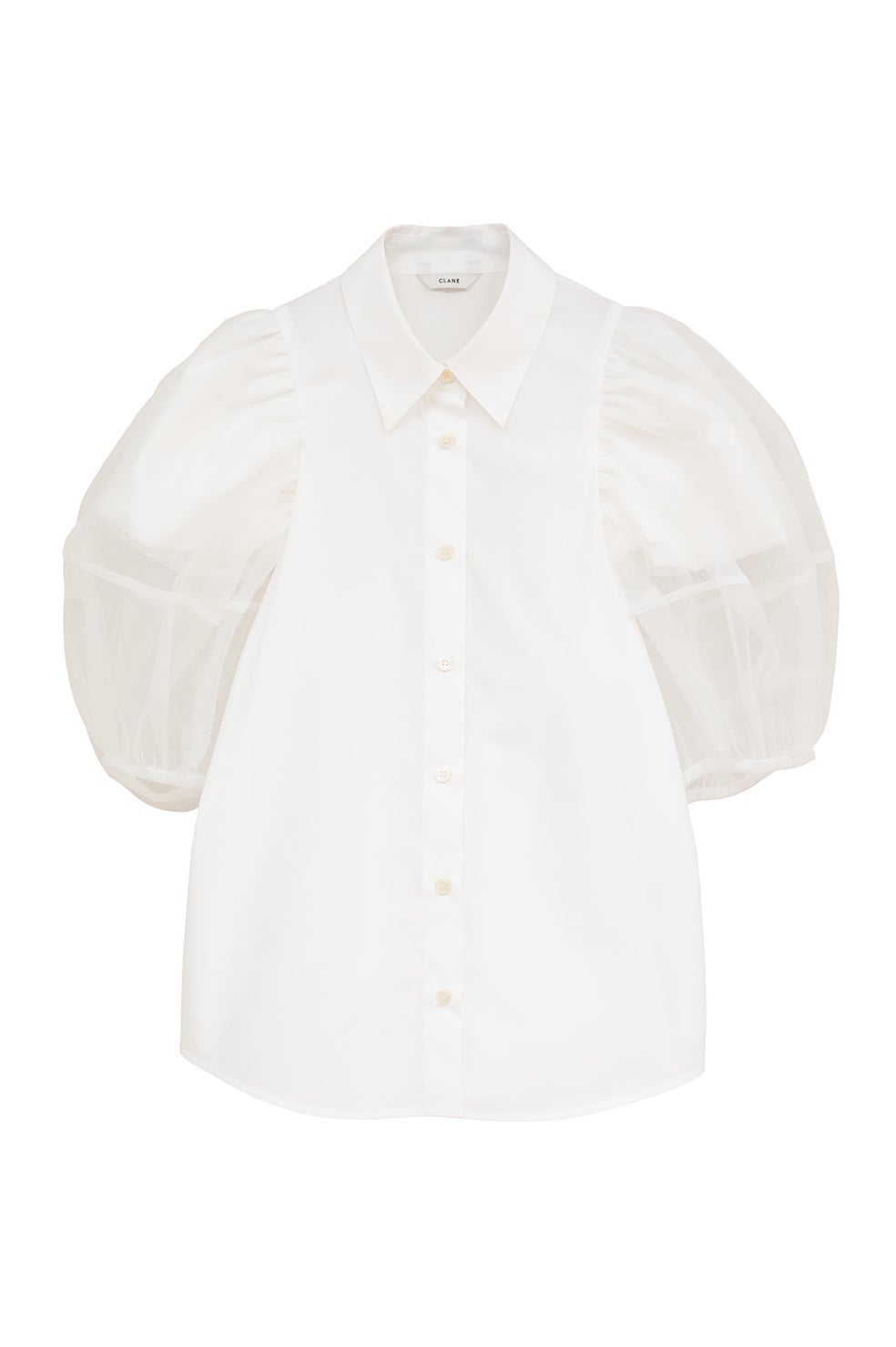CLANE TULLE LAYERED SLEEVE SHIRTS ホワイト TULLE LAYERED SLEEVE SHIRTS｜TOPS(トップス)｜CLANE OFFICIAL ONLINE
