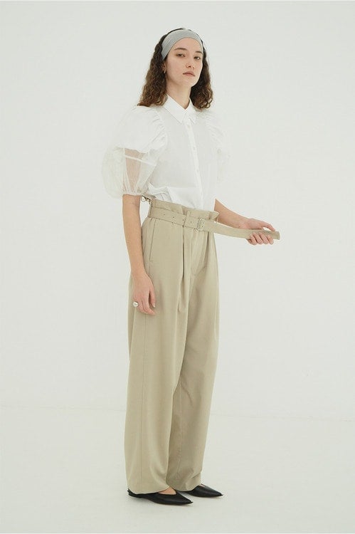 TULLE LAYERED SLEEVE SHIRTS
