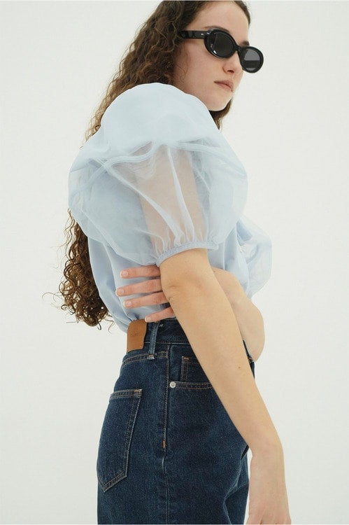 TULLE LAYERED SLEEVE SHIRTS
