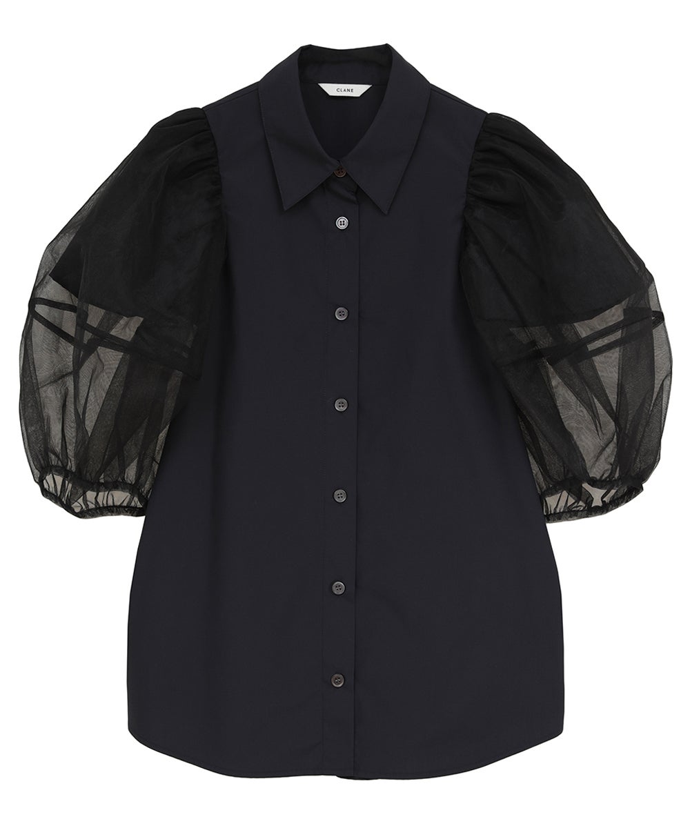 TULLE LAYERED SLEEVE SHIRTS