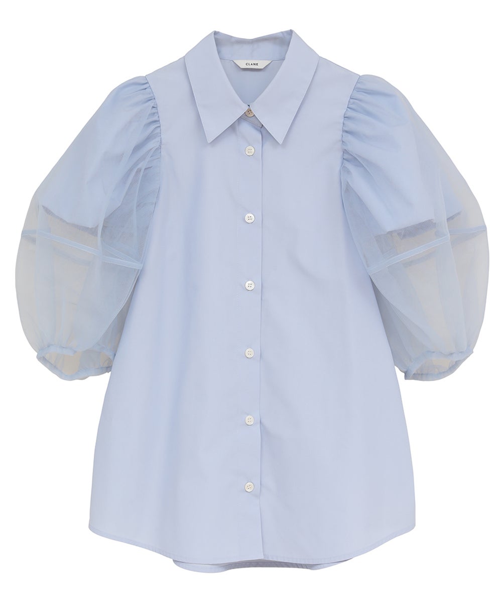TULLE LAYERED SLEEVE SHIRTS