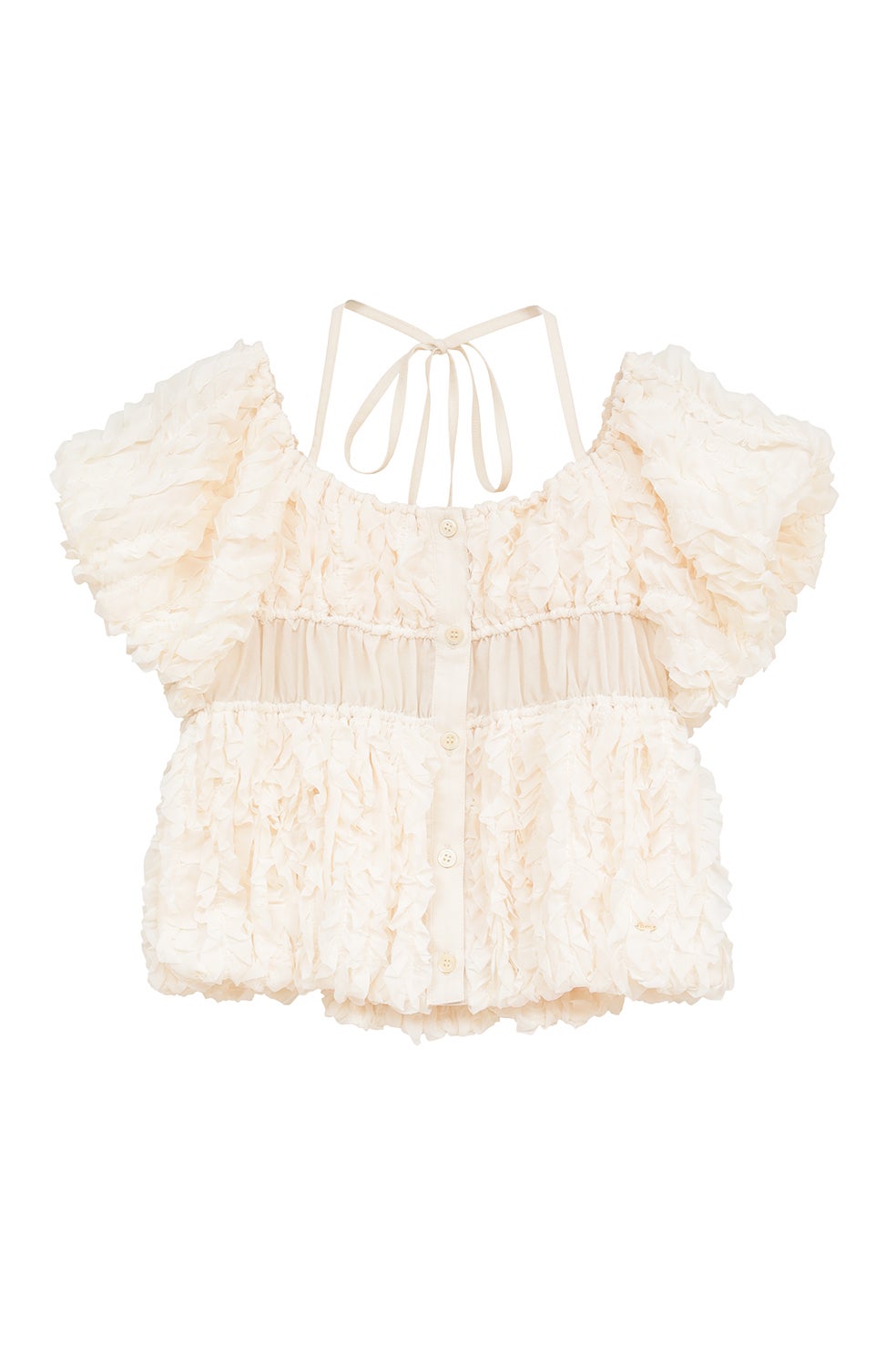 clane W FACE TOPSTITCHED FRILL TOPS サイズ2 W FACE TOPSTITCHED FRILL TOPS｜TOPS(トップス)｜CLANE OFFICIAL