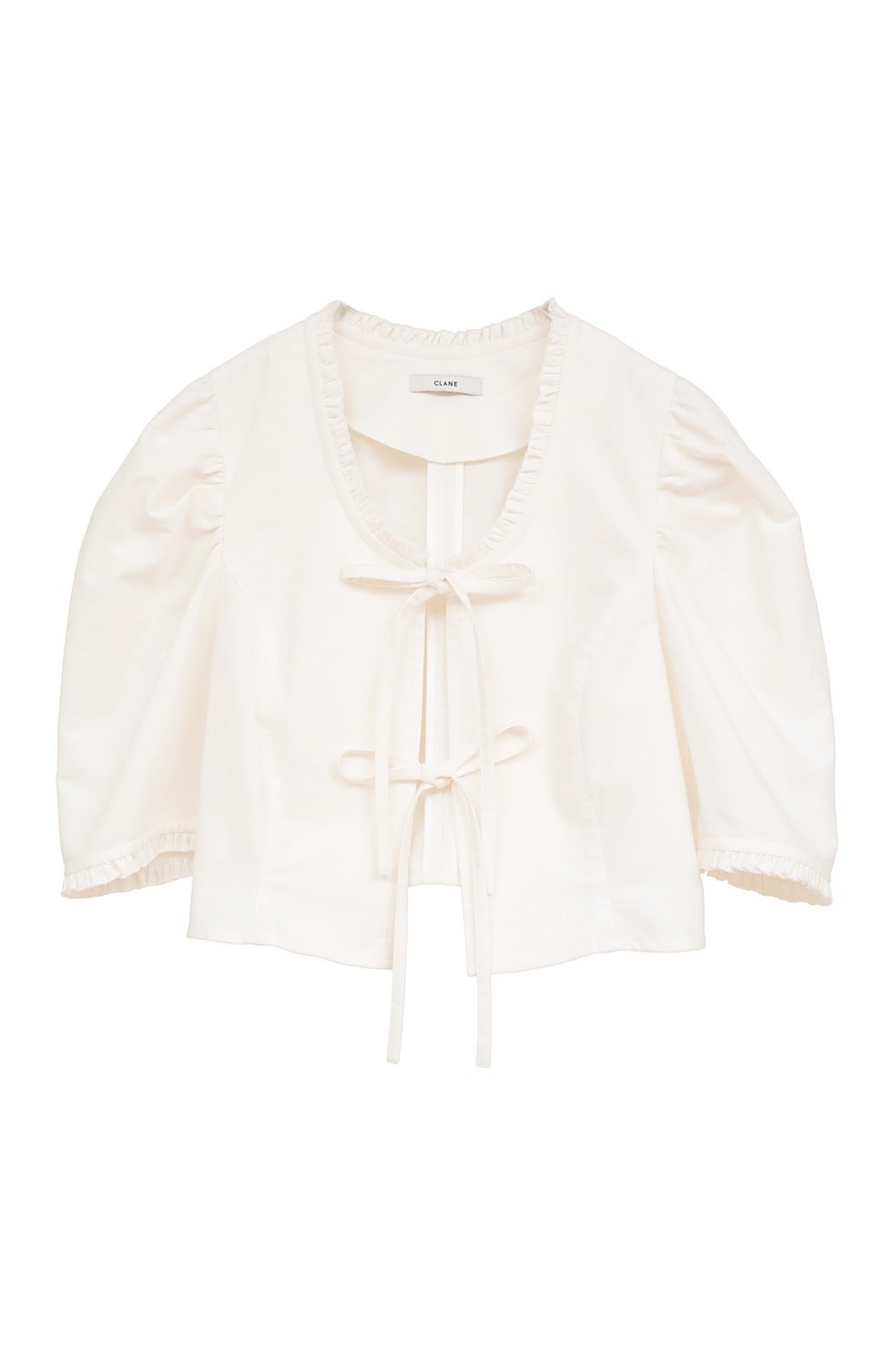 新品タグ付き CLANE / FRILL RIBBON SHORT BLOUSE FRILL RIBBON SHORT BLOUSE｜TOPS(トップス)｜CLANE OFFICIAL ONLINE STORE