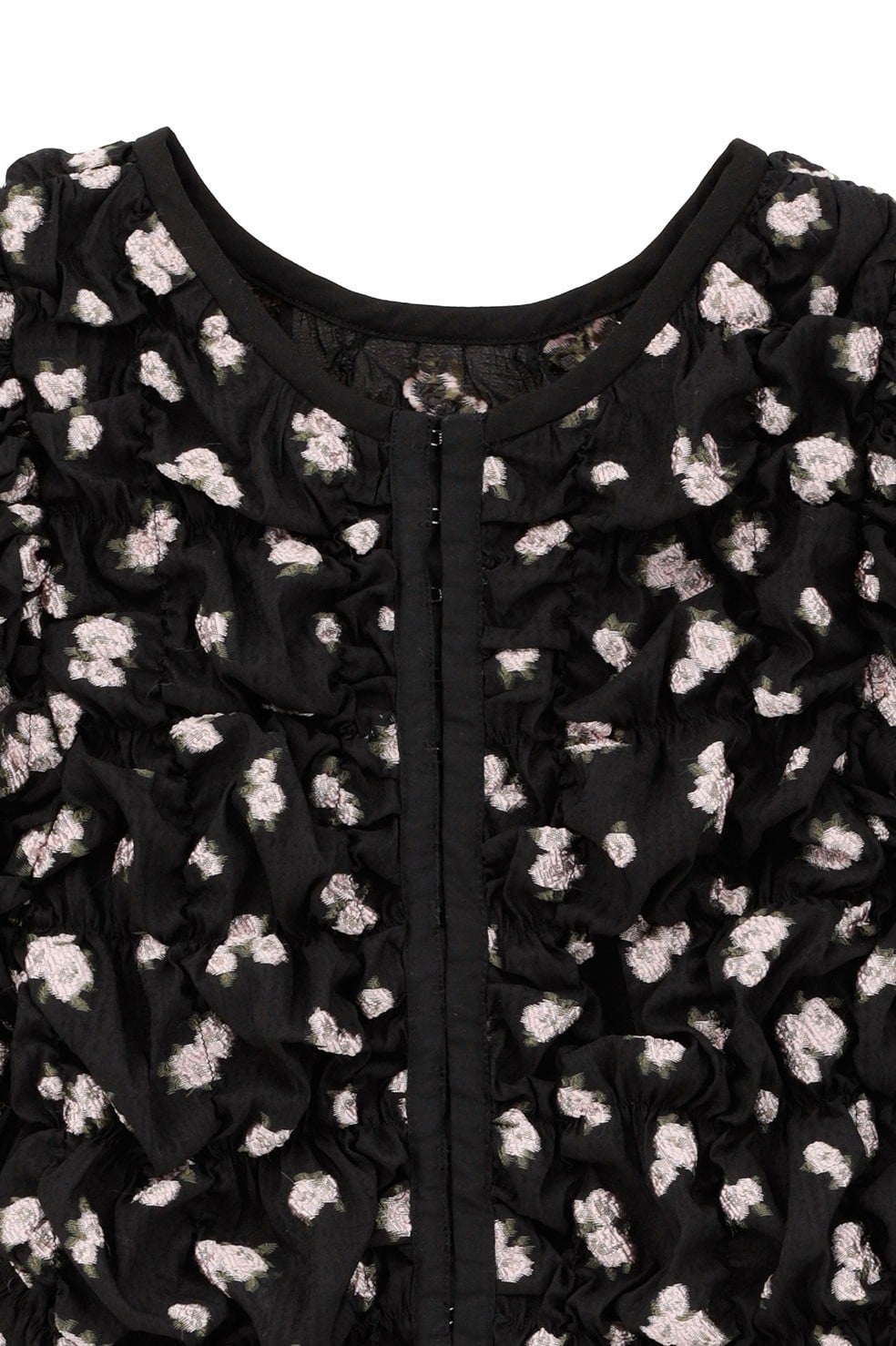 MINAMI TANAKA×CLANE W FACE FLOWER JACQUARD SHIRRING TOPS｜TOPS