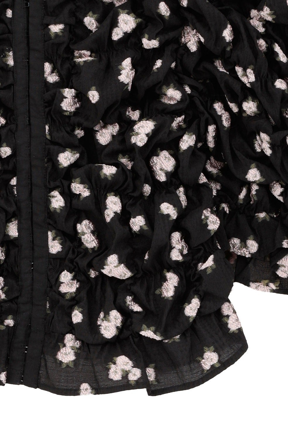 MINAMI TANAKA×CLANE W FACE FLOWER JACQUARD SHIRRING TOPS｜TOPS