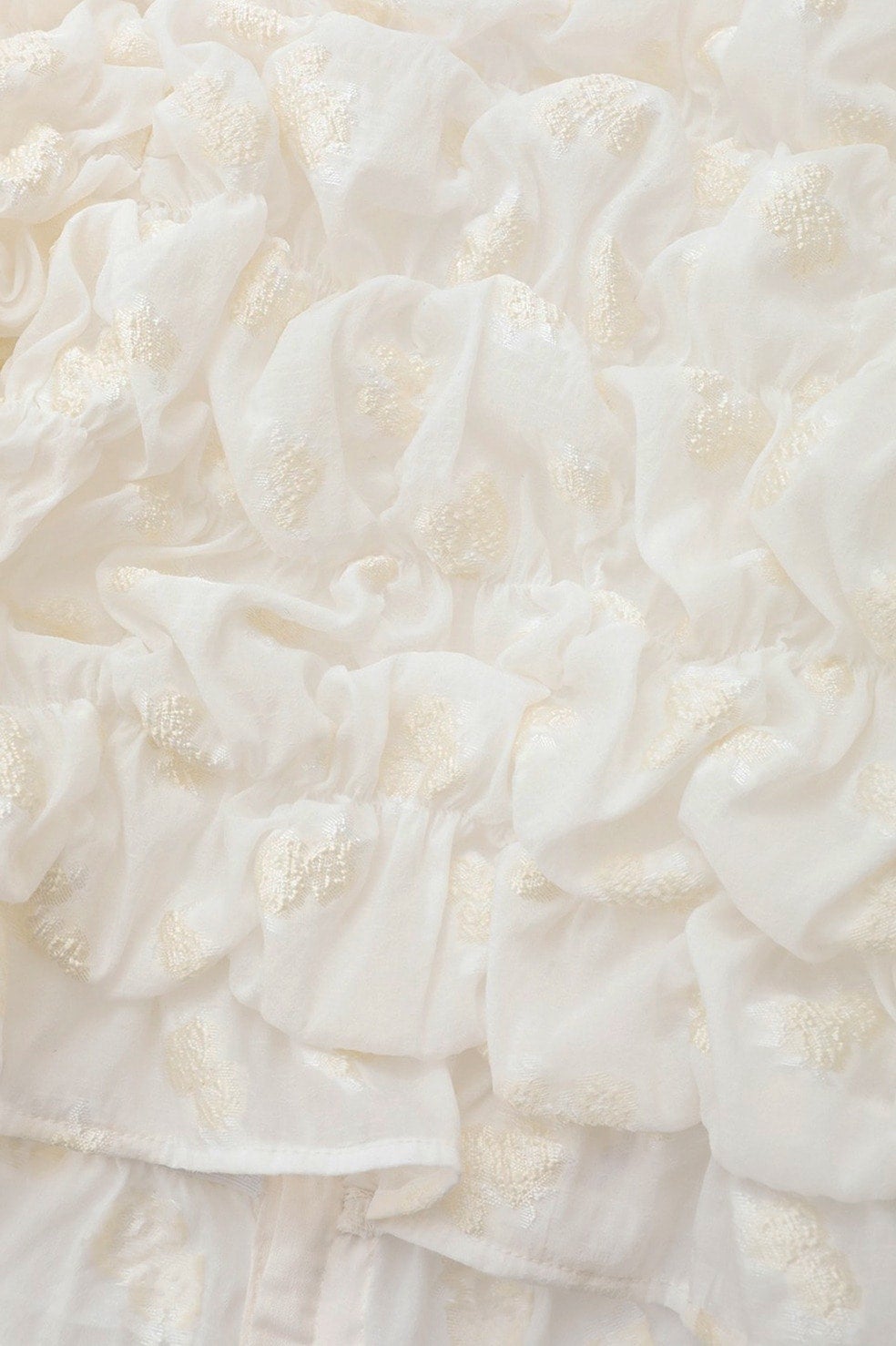 MINAMI TANAKA×CLANE W FACE FLOWER JACQUARD SHIRRING TOPS｜TOPS