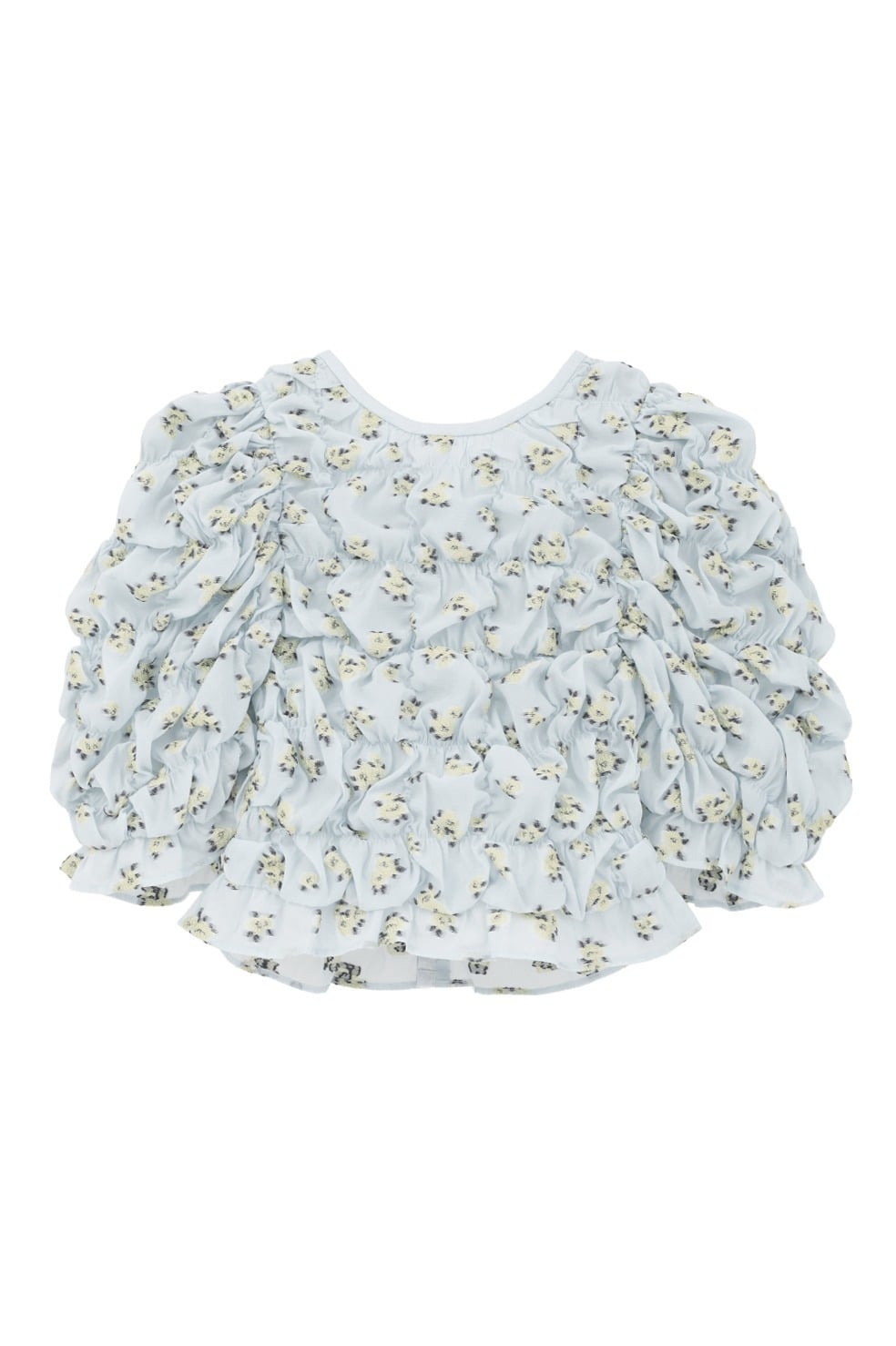 MINAMI TANAKA×CLANE W FACE FLOWER JACQUARD SHIRRING TOPS｜TOPS