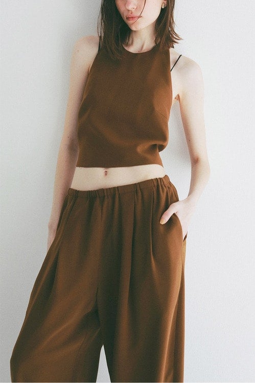 BACK RIBBON HALTER BUSTIER