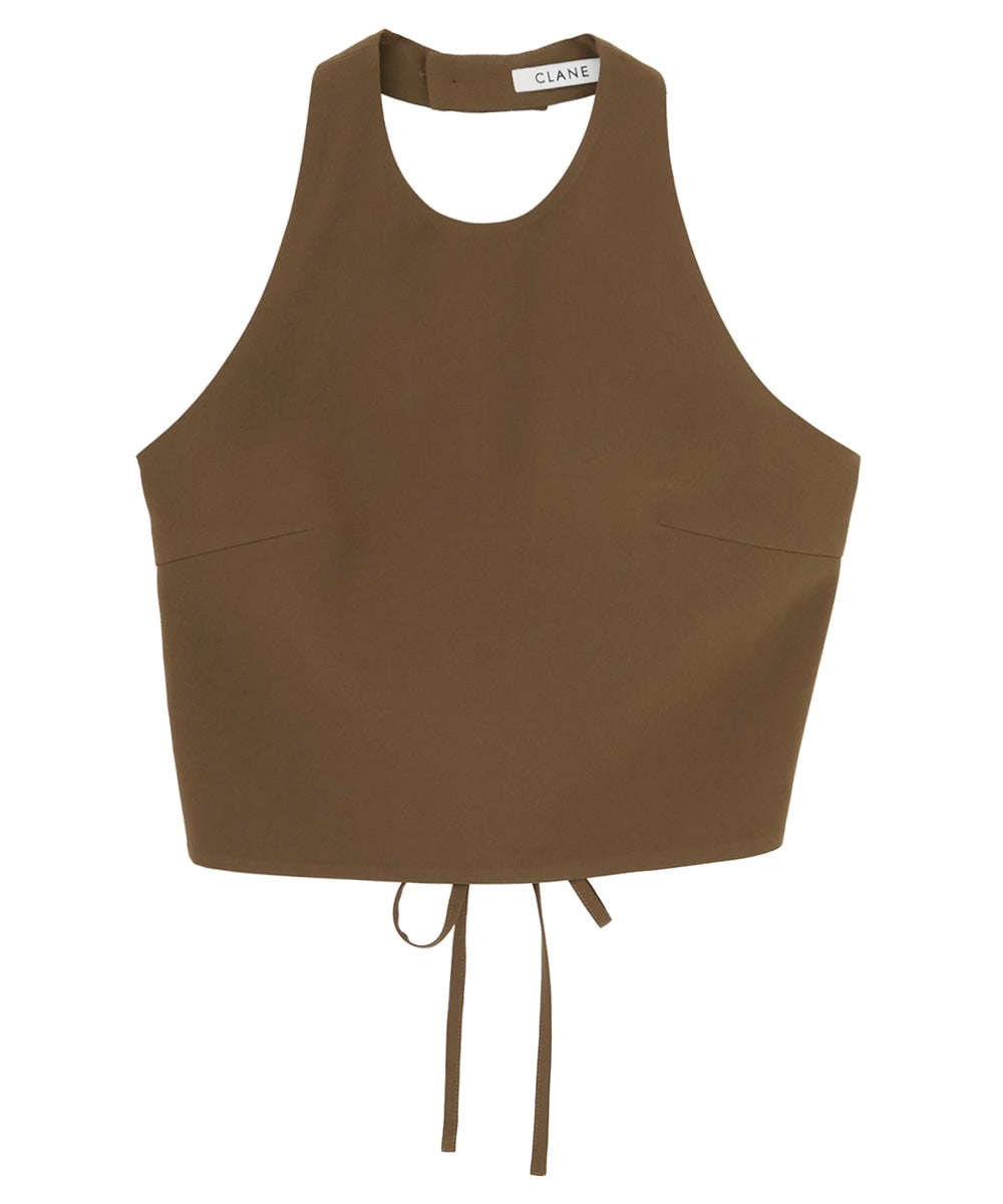 BACK RIBBON HALTER BUSTIER