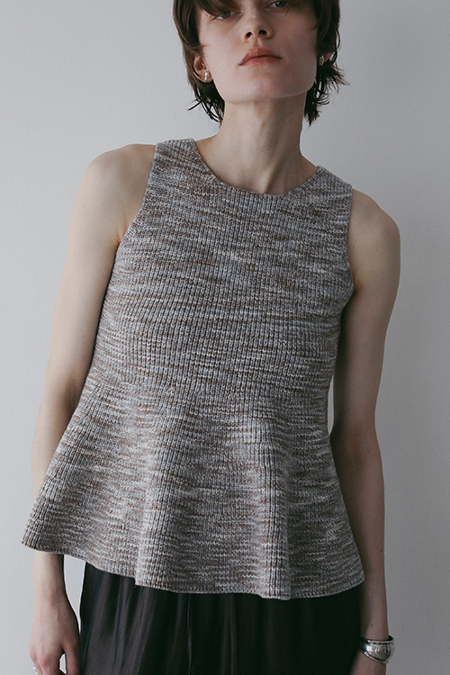 RIB PEPLUM KNIT TOPS