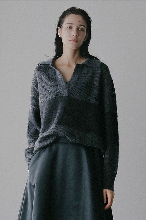 MOHAIR POLO KNIT