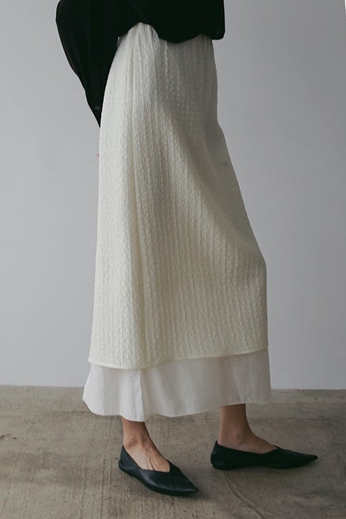 SHEER JACQUARD NARROW SKIRT