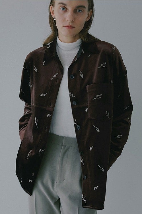 VELOUR EMBROIDERY SHIRT