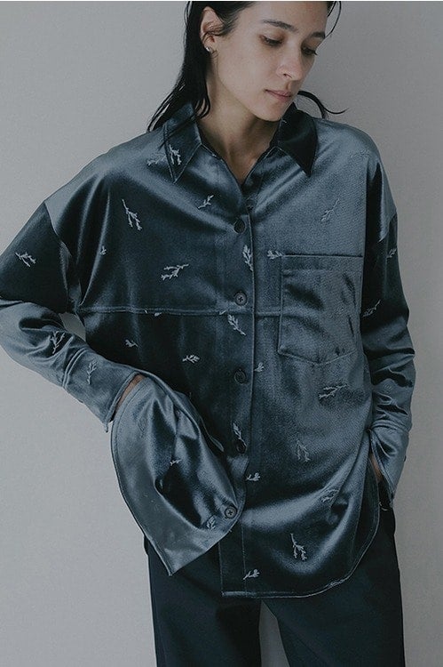 VELOUR EMBROIDERY SHIRT