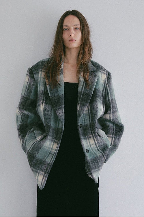 SHAGGY CHECK OVER JACKET