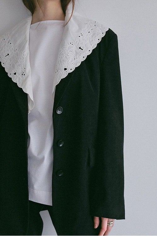 LACE COLLAR CORDUROY JACKET