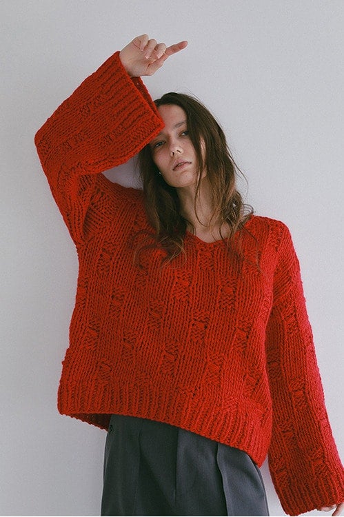 BULKY YARN HAND KNIT TOPS