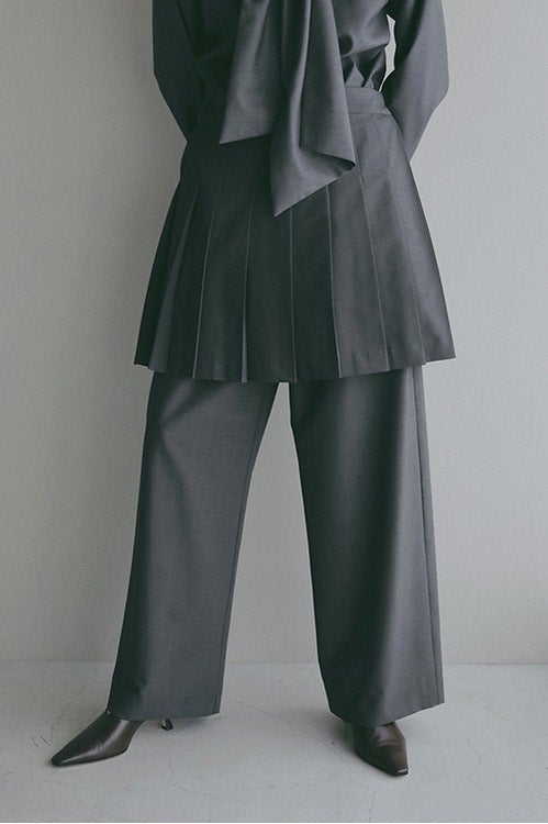 PLEATS SKIRT SET PANTS