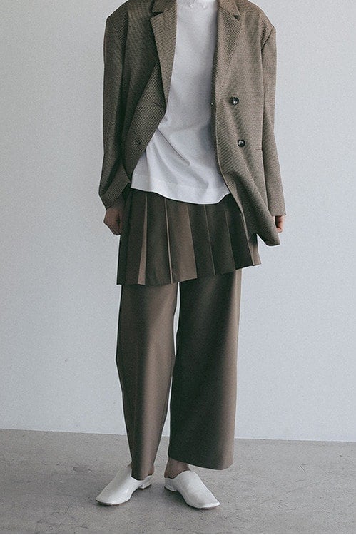 PLEATS SKIRT SET PANTS