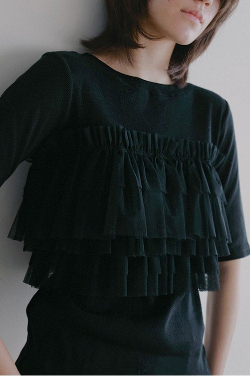 TULLE FRILL CUT TOPS
